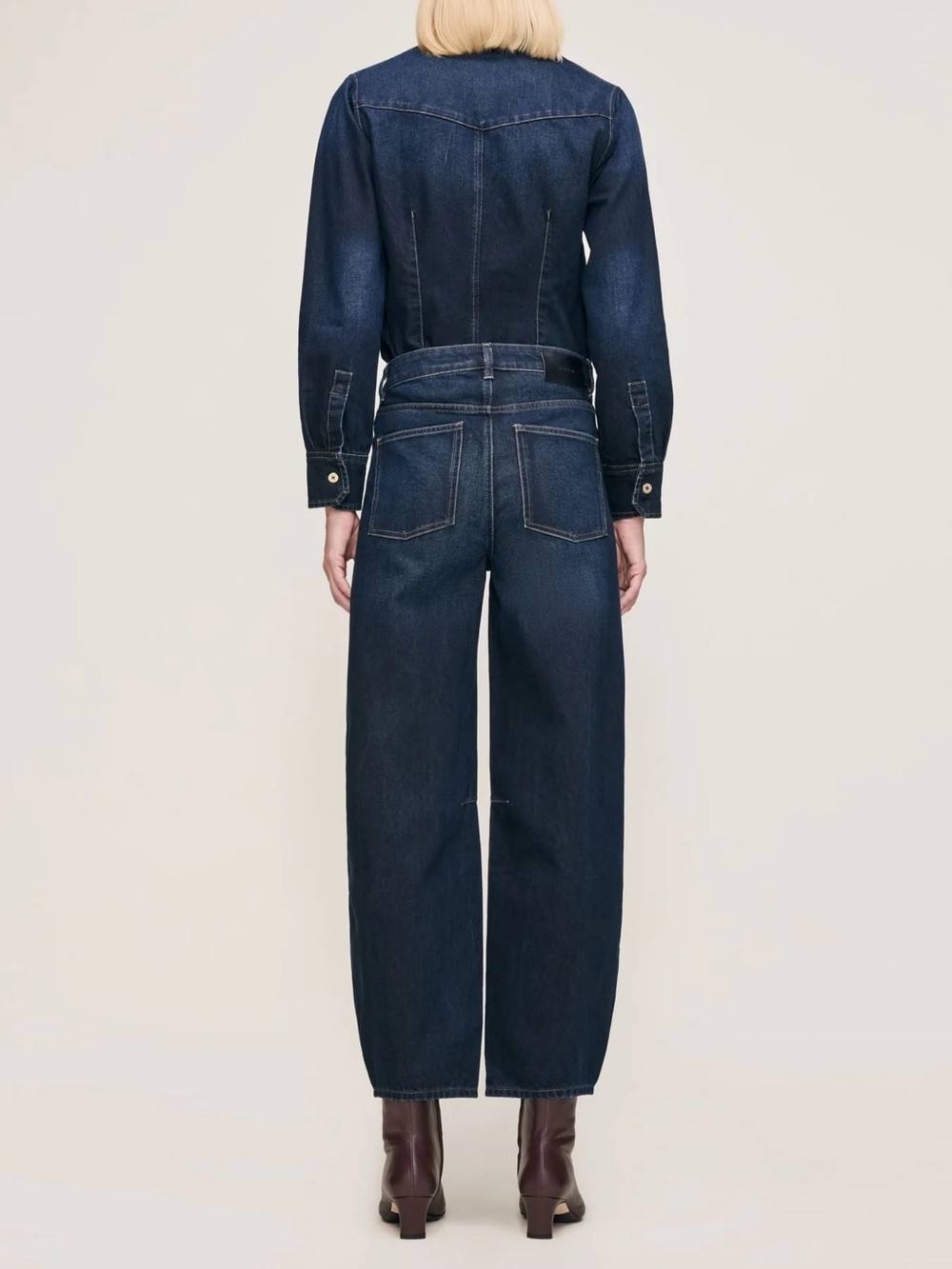 DL1961 Miro Battle Relaxed Straight Dark Blue Jeans - Picture 8 of 10